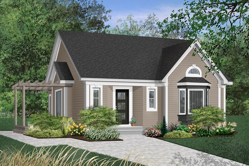 Home Plan - Exterior - Front Elevation 4 for Cottage House Plan #23-599 - 2 bed, 1 bath