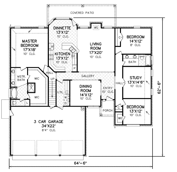 Traditional Floor Plan - Main Floor Plan #65-455