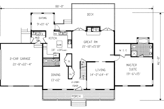 Floor Plan - Main Floor for Farmhouse House Plan #3-225 - 5 bed, 3.5 bath