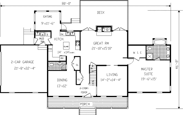 Country Floor Plan - Main Floor Plan #3-225