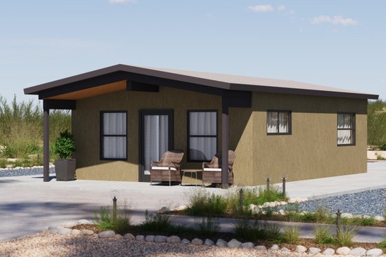 Exterior - Front Elevation 4 for Traditional House Plan #1106-128 - 1 bed, 1 bath