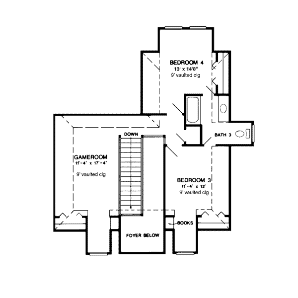 Southern Floor Plan - Upper Floor Plan #410-182