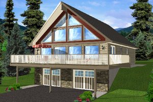 Cottage Exterior - Front Elevation Plan #126-167