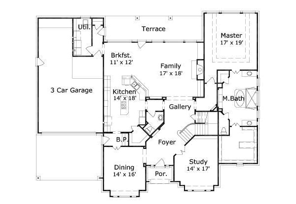 Traditional Floor Plan - Main Floor Plan #411-140