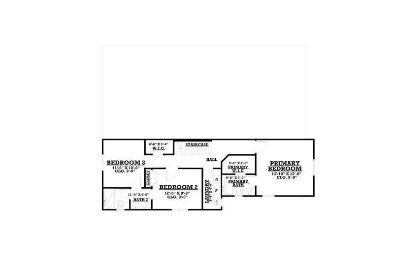 Architectural House Design - Floor Plan - Upper Floor for Barndominium House Plan #1112-14 - 3 bed, 2.5 bath