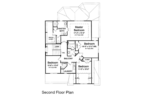 Floor Plan - Upper Floor for Bungalow House Plan #46-435 - 4 bed, 2.5 bath