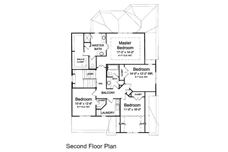 Home Plan - Floor Plan - Upper Floor for Bungalow House Plan #46-435 - 4 bed, 2.5 bath