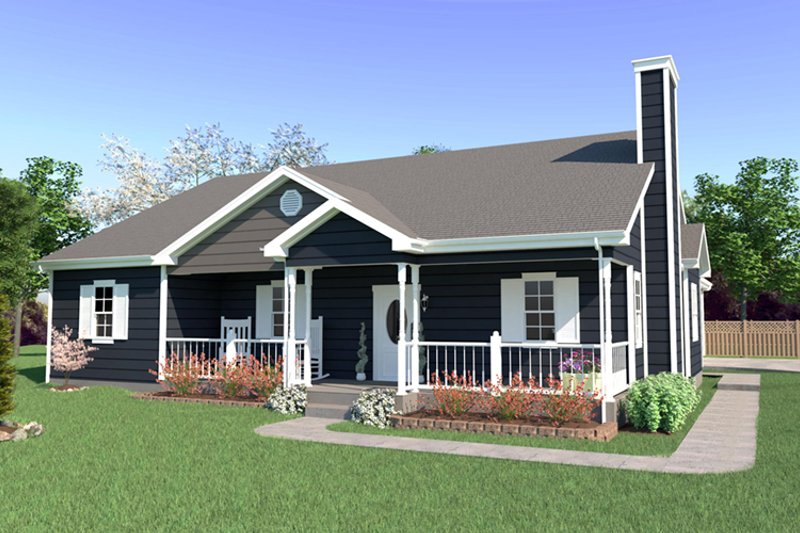 Dream House Plan - Farmhouse Exterior - Front Elevation Plan #57-117