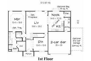 Floor Plan - Main Floor for European House Plan #329-362 - 4 bed, 2.5 bath