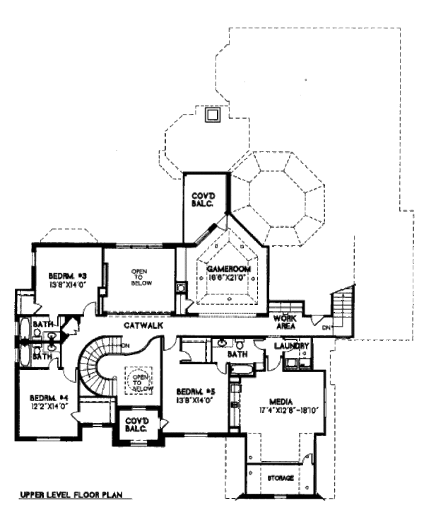 European Floor Plan - Upper Floor Plan #141-307