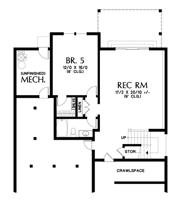 Home Plan - Cottage Floor Plan - Lower Floor Plan #48-1018