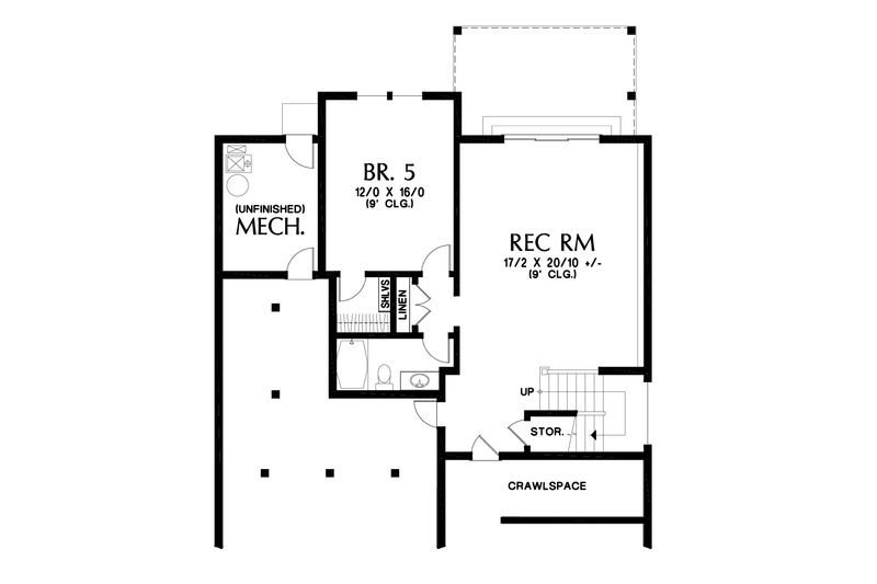 Dream House Plan - Floor Plan - Lower Floor for Cottage House Plan #48-1018 - 5 bed, 3.5 bath