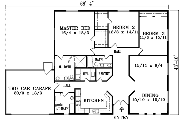 Home Plan - Traditional Floor Plan - Main Floor Plan #1-1421