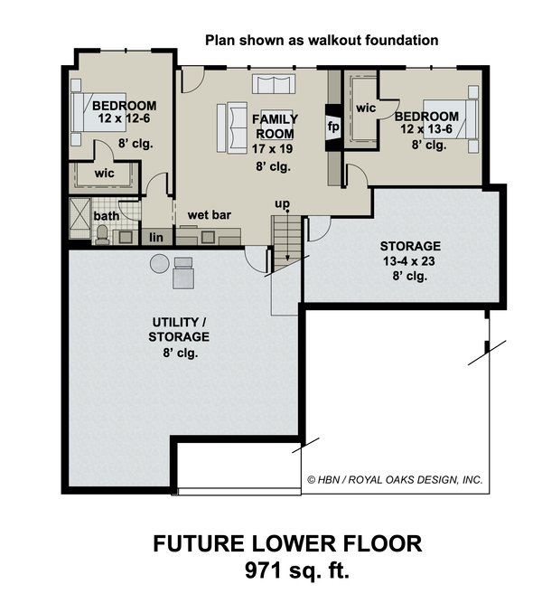 Home Plan - Farmhouse Floor Plan - Lower Floor Plan #51-1185