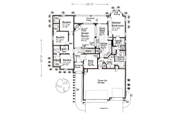Floor Plan - Main Floor for European House Plan #310-987 - 4 bed, 2.5 bath
