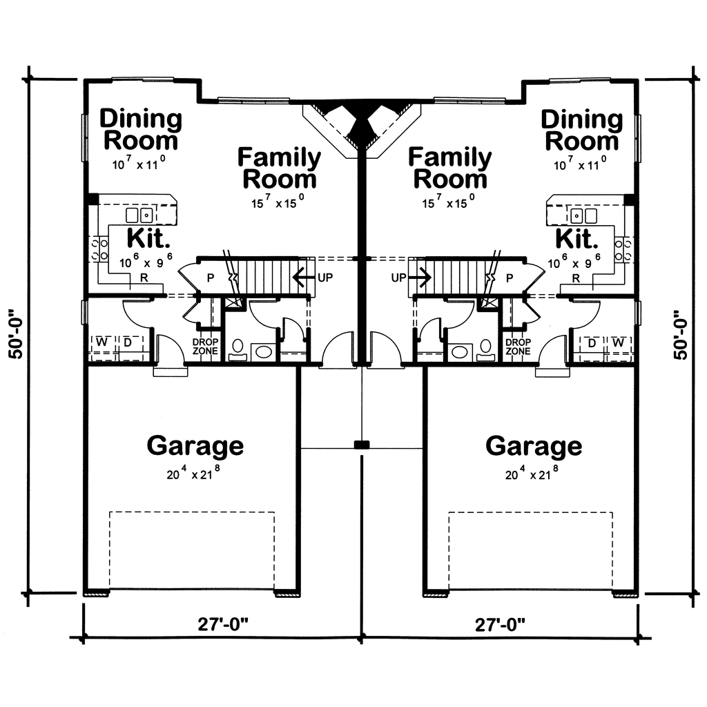 Floor Plan - Main Floor for Traditional House Plan #20-2093 - 3 bed, 2.5 bath