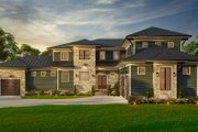 Prairie Style House Plan - 5 Beds 5.5 Baths 4952 Sq/Ft Plan #54-573 