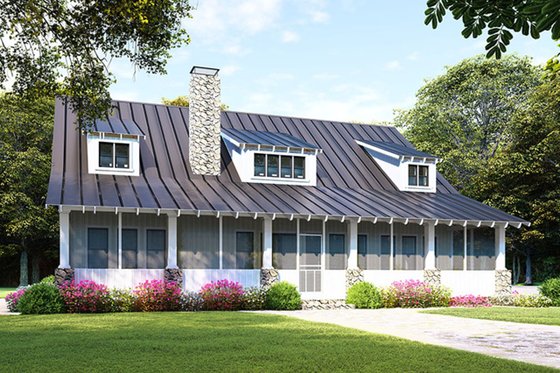 Exterior - Rear Elevation for Farmhouse House Plan #923-106 - 5 bed, 3 bath