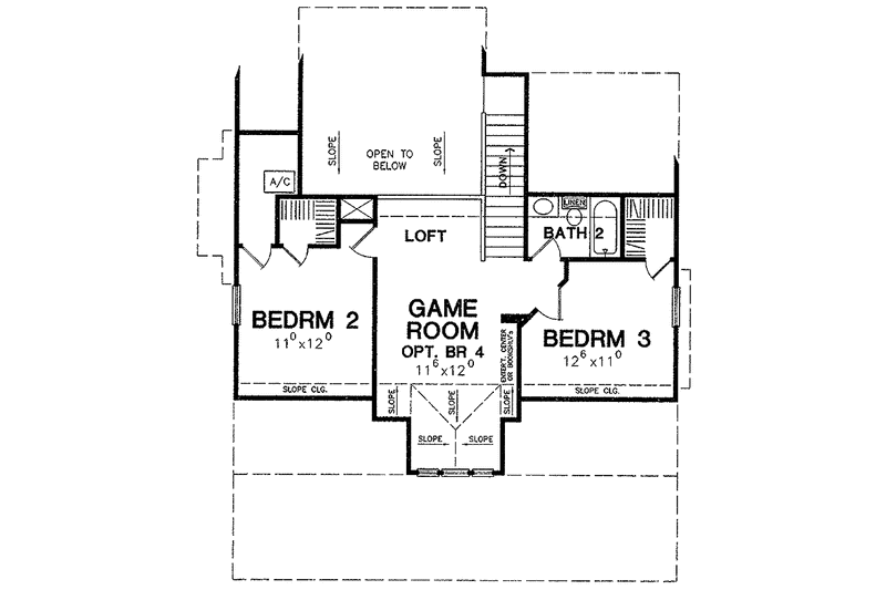 Architectural House Design - Floor Plan - Upper Floor for Craftsman House Plan #472-182 - 3 bed, 2.5 bath
