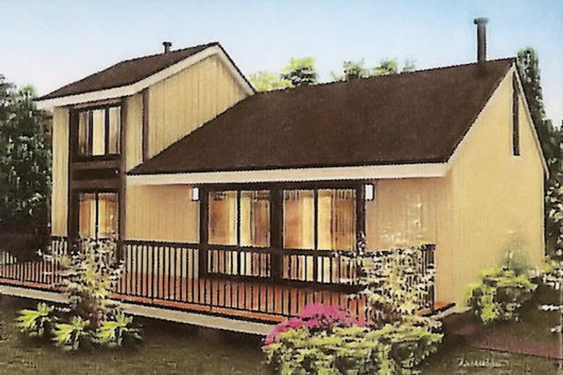 Home Plan - Exterior - Rear Elevation for Modern House Plan #57-497 - 2 bed, 1 bath