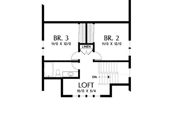 Farmhouse Floor Plan - Upper Floor Plan #48-996