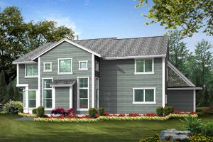 Exterior - Rear Elevation for Country House Plan #132-437 - 4 bed, 3 bath