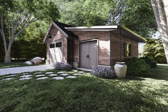 Exterior - Front Elevation 4 for Craftsman House Plan #1094-21, 0.5 bath