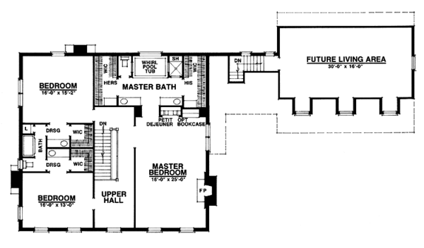 Dream House Plan - Classical Floor Plan - Upper Floor Plan #1016-9