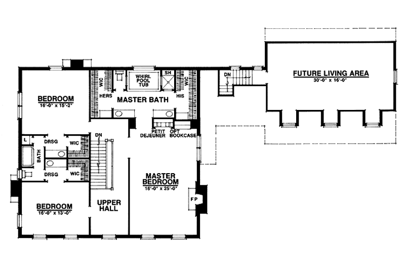 Home Plan - Floor Plan - Upper Floor for Classical House Plan #1016-9 - 3 bed, 2 bath