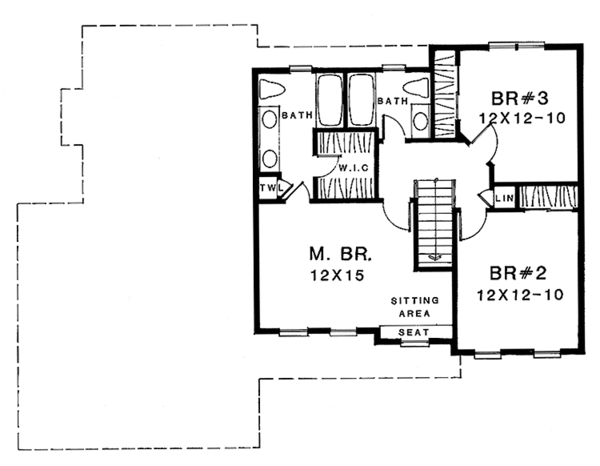 Dream House Plan - Country Floor Plan - Upper Floor Plan #1001-63