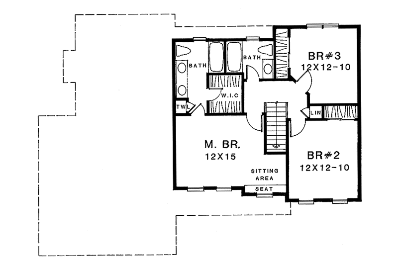 Home Plan - Floor Plan - Upper Floor for Country House Plan #1001-63 - 3 bed, 2.5 bath