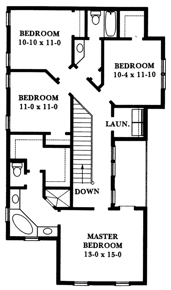 Architectural House Design - Victorian Floor Plan - Upper Floor Plan #1047-33
