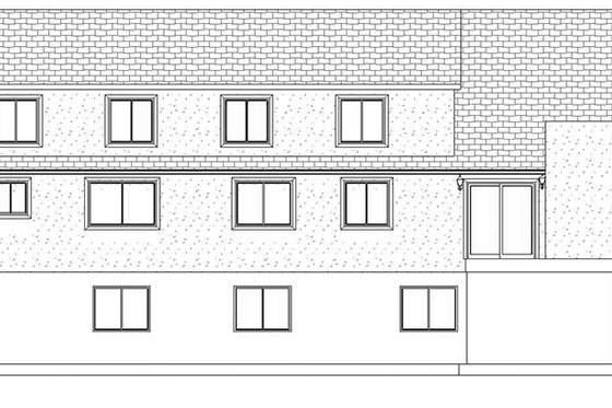 Exterior - Rear Elevation 1 for Traditional House Plan #1060-20 - 5 bed, 5 bath