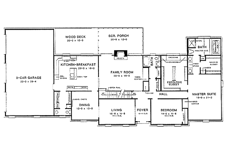 Home Plan - Floor Plan - Main Floor for Colonial House Plan #10-272 - 4 bed, 3 bath