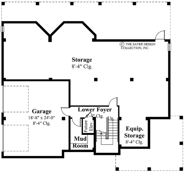 House Design - Traditional Floor Plan - Lower Floor Plan #930-113
