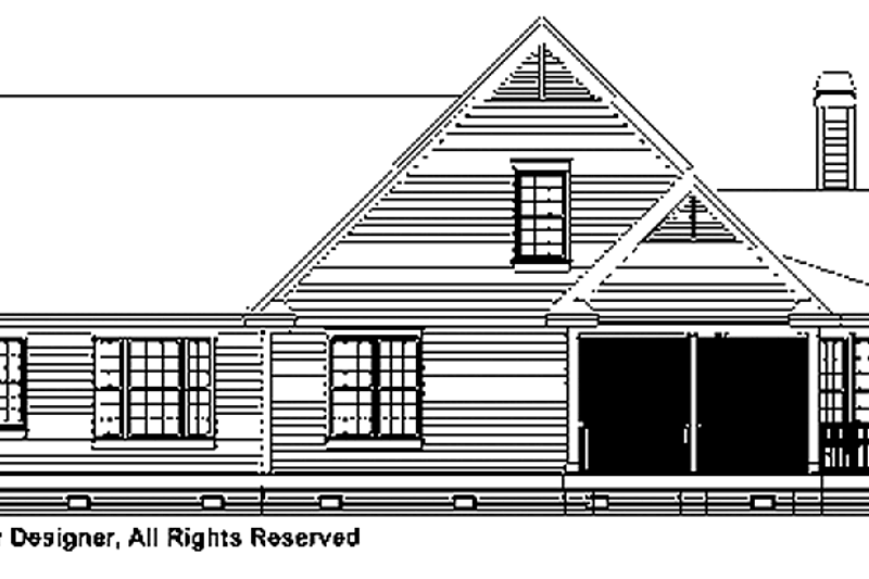Home Plan - Exterior - Rear Elevation 1 for Country House Plan #929-701 - 3 bed, 2 bath