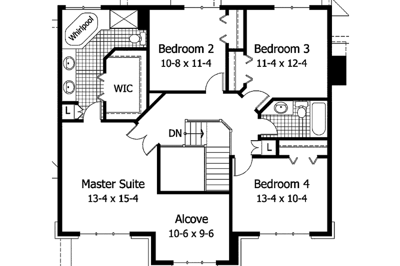 Dream House Plan - Floor Plan - Upper Floor for Traditional House Plan #51-891 - 4 bed, 2.5 bath