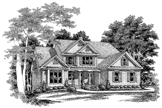 Exterior - Front Elevation 3 for Country House Plan #927-582 - 4 bed, 3.5 bath