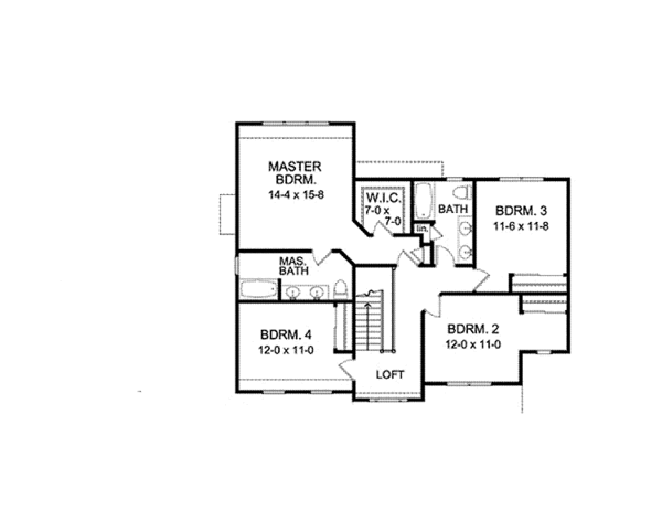 Home Plan - Classical Floor Plan - Upper Floor Plan #1010-12