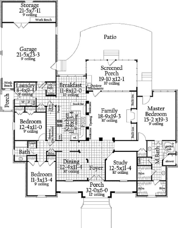 Dream House Plan - European Floor Plan - Main Floor Plan #406-9612