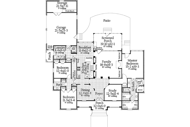 Dream House Plan - Floor Plan - Main Floor for European House Plan #406-9612 - 3 bed, 2.5 bath