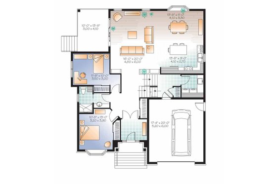 Floor Plan - Main Floor for European House Plan #23-2541 - 3 bed, 2 bath