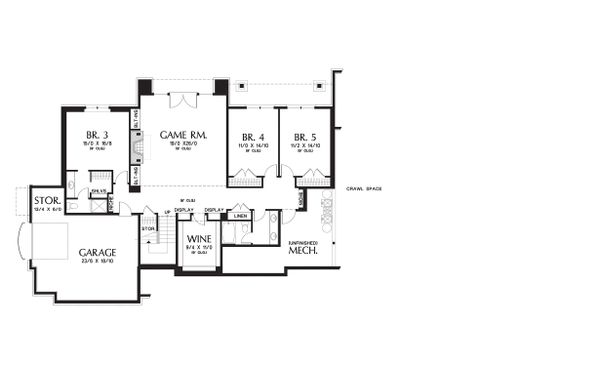 Lower level floor plan - 5300 square foot Craftsman home