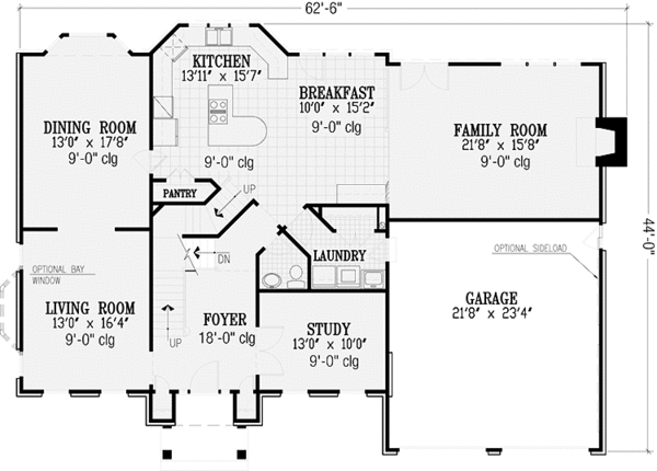 Home Plan - Colonial Floor Plan - Main Floor Plan #953-41
