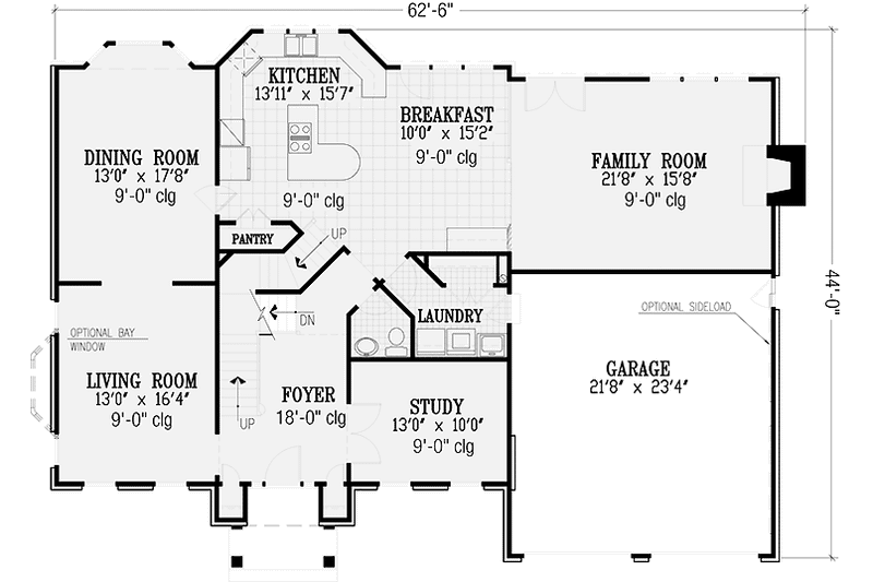Architectural House Design - Floor Plan - Main Floor for Colonial House Plan #953-41 - 4 bed, 3.5 bath