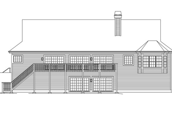 Exterior - Rear Elevation for Ranch House Plan #57-635 - 3 bed, 2 bath