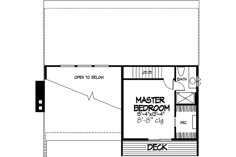 Home Plan - Floor Plan - Upper Floor for Cabin House Plan #320-1475 - 2 bed, 2 bath