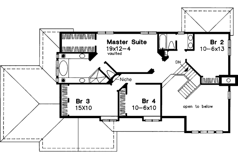 Architectural House Design - Floor Plan - Upper Floor for Traditional House Plan #320-598 - 3 bed, 2 bath