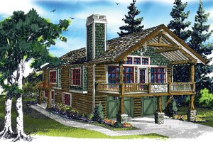 Exterior - Front Elevation 3 for Country House Plan #942-20 - 1 bed, 1 bath