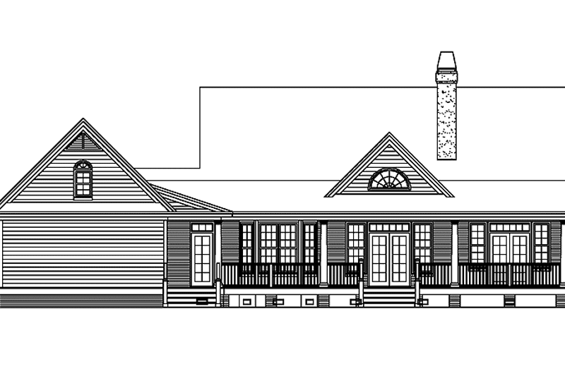 Home Plan - Exterior - Rear Elevation for Country House Plan #929-622 - 3 bed, 2.5 bath